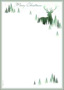 Weihnachts-Motiv-Papier - Rentier - weiß/grün - 90 g/m² - A4 25 Blatt