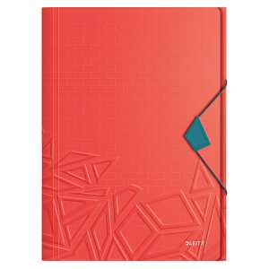 Eckspannermappe A4 PP Urban Chic rot mit 3 Klappen