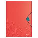 Eckspannermappe A4 PP Urban Chic rot mit 3 Klappen