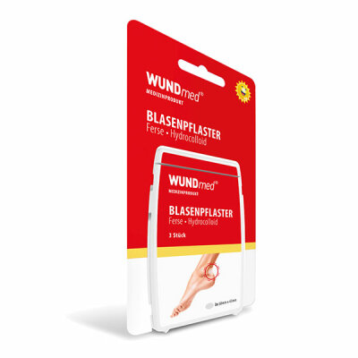 WUNDMED  Blasenpflaster 3 Stück  hydrocolloid Ferse, 68mmx43mm, WUNDmed