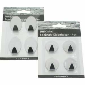 OSMA-WERM GMBH Haken selbstklebend 4er Edelstahl sortiert, 5 und 3,5cm