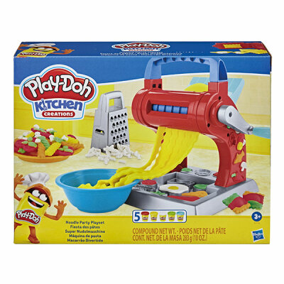 HASBRO EUROPEAN  Play Doh Super  Nudelmaschine, mit 2 Walzen für die Herstellung verschiedener Formen, und, 5 Play-Doh Farben, Hasbro, ab 3 Jahren