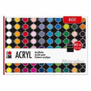 MARABU Acrylfarben Set 80x 3,5ml Basic,