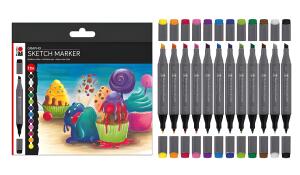Sketch Marker Graphix 12er Set Sugarholic, 12 farbige Stifte