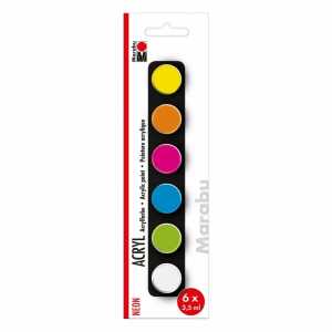 MARABU Acrylfarben Set 6x 3,5ml Neon,
