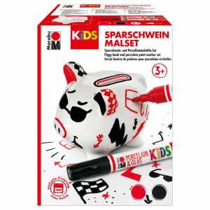 Porcelain und Glaspainter Kids Sparschwein Malset, 1x Sparschwein