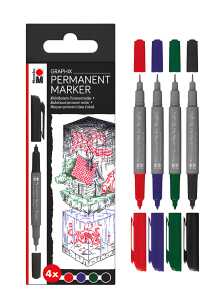 Permanent Marker Graphix 4er Set Once Upon A Time, 4 farbige