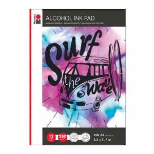 Alcohol Ink Pad A4 Alkoholtintenpapier, 12 Blatt, 280g, reißfest,
