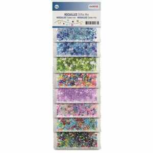 GLOREX Rocailles Stifte Mix 40g bunt, 10 verschiedene Farben, Glorex