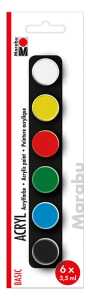 MARABU Acrylfarben Set 6x 3,5ml Basic,