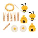 GLOREX Papiergirlande 180cm Biene Blume Korb, mit...