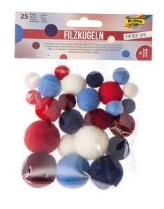 Filzkugeln French Chic 25er 3 Größen 5 Farben,