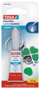 Sekundenkleber 4,5g flüssig in Tube, geeignet für glatte Oberflächen,