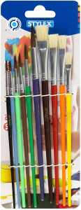 STY Pinsel Aquarellspitz+ Borstenflachpinsel flach 10er Set
