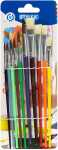 STY Pinsel Aquarellspitz+ Borstenflachpinsel flach 10er Set