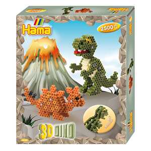 Geschenk-Set 3D Dinos mit ca. 2.500 bunten Midi Bügelperlen