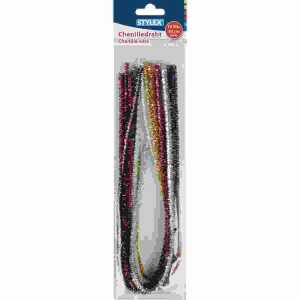 STYLEX SCHREIBW Chenilledraht Glitzer 10 Farben sortiert