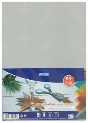 STYLEX SCHREIBW  Spiegelkarton A4 10 Blatt  Bastelkarton Metallic