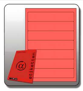 Rückenschilder, SK kurz, schmal, 190x38mm, rot