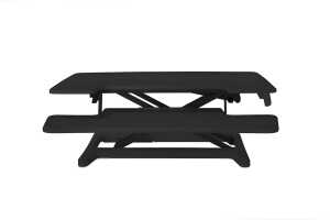 Sitz-/Steh-Schreibtischaufsatz schwarz, höhenverstellbar