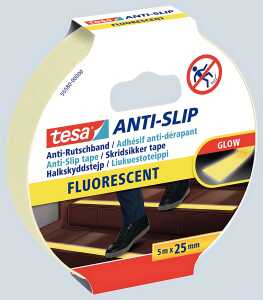 Anti-Rutschband fluoreszierend 5m:25mm, für innen und außen