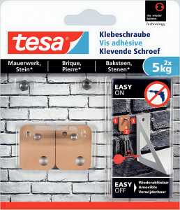 tesa Klebeschraube viereckig für Mauerwerk, je 5kg Tragkraft