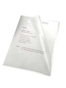 Aktenhülle, A4, PP, 110my, klar genarbt, oben und rechts offen