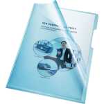 Aktenhülle, A4, PVC, 150my, blau oben und rechts...