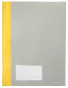 Schnellhefter A4, mit Einsteckfach, gelb, transparenter Deckel, PVC