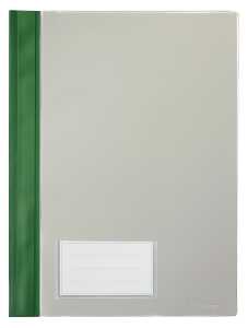 Schnellhefter A4, mit Einsteckfach, grün, transparenter Deckel, PVC