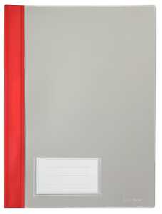 Schnellhefter A4, mit Einsteckfach, rot, transparenter Deckel, PVC