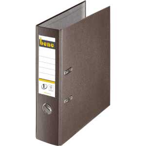 Ordner A4, No.1, 8cm, o. Kantenschutz, braun, Folienkas, Griffloch,