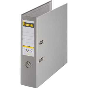 Ordner A4, No.1, 8cm, o. Kantenschutz, grau, Folienkas, Griffloch,