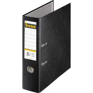 Ordner A4, No.1, 8cm, o. Kantenschutz, schwarz, Folienkas, Griffloch,