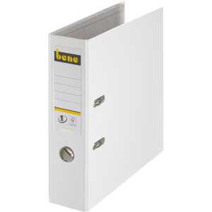 Ordner A4, No.1, 8cm, o. Kantenschutz, weiß, Folienkas, Griffloch,