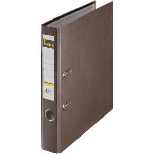 Ordner A4, No.1, 5,2cm,o.Kantenschutz, braun, Folienkas, Griffloch,