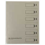 Ordnungsmappe, 6 Fächer, grau, A4, Mappe - Karton...