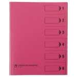 Ordnungsmappe, 6 Fächer, rosa, A4, Mappe - Karton...