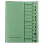 Ordnungsmappe, 12 Fächer, grün, A4, Mappe -...