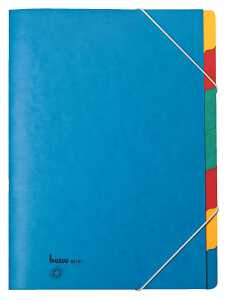 Ordnungsmappe, 7 Fächer, blau, A4, Chartreuse-Karton 390 g/m2