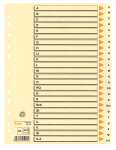 Kartonregister, A-Z, 24 Blatt, A4, chamois, Karton 210 g/m2,