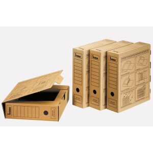 Archivbox Standard natron, für A4, mit Steckverschluss und Griffloch,