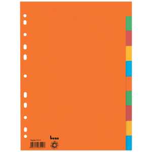 Farbregister, A4, 10-tlg., mehrfarbig, 4er-Lochung, Karton