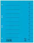 Trennblätter A4 vollfarbig blau mit Beschriftungslinien