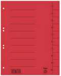 Trennblätter A4 vollfarbig rot mit Beschriftungslinien