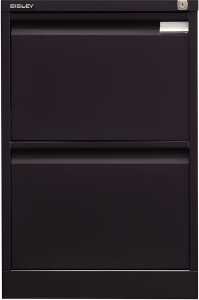 Hängeregistraturschrank, einbahnig, 2 Hängeregistraturen, schwarz