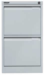 Hängeregistraturschrank, einbahnig, 2 Hängeregistraturen, grau