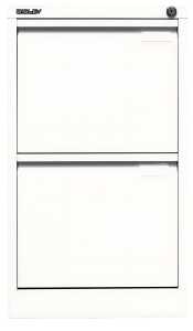 Hängeregistraturschrank, einbahnig, 2 Hängeregistraturen, weiß