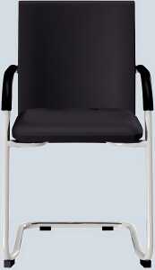 Besucherstuhl Classy, schwarz, verchromtes Gestell, gepolsterte