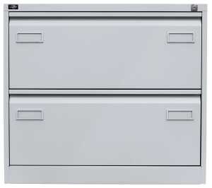 Hängeregistraturschrank, doppelbahnig, 2 Hängeregistraturen, grau